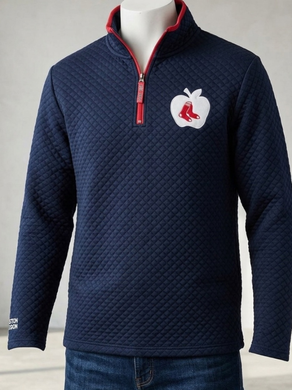 Boston Red Sox Quilted Quarter Zip Pullover Unisex Large Limited Edition